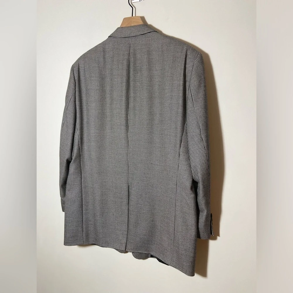John W Nordstrom 100% Cashmere Loro Piana Blazer Black White 44 Regular